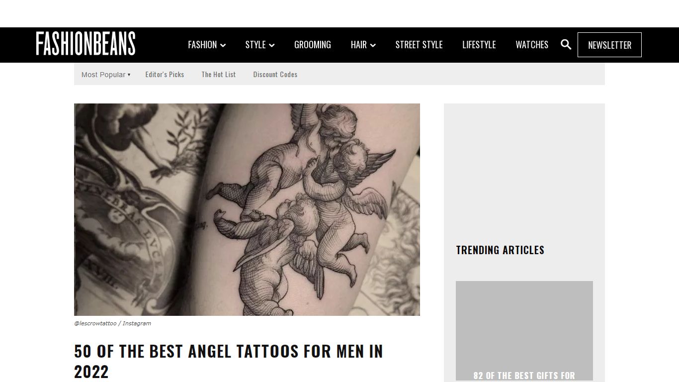 50 Of The Best Angel Tattoos For Men in 2022 | FashionBeans